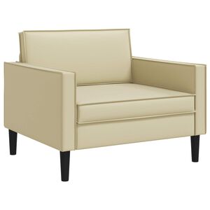vidaXL Poltrona XL Creme Couro Sint&eacute;tico
