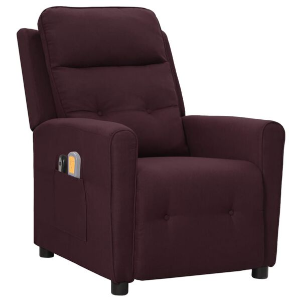vidaXL Poltrona de massagens el&eacute;trica tecido roxo