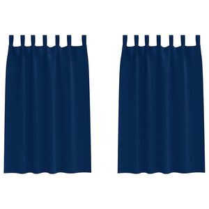 vidaXL Cortinas Blackout com Argolas 2 unid. Azul Escuro 175 x 140 cm