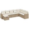 vidaXL 8 pcs conjunto de sof&aacute;s p/ jardim com almofad&otilde;es vime PE bege