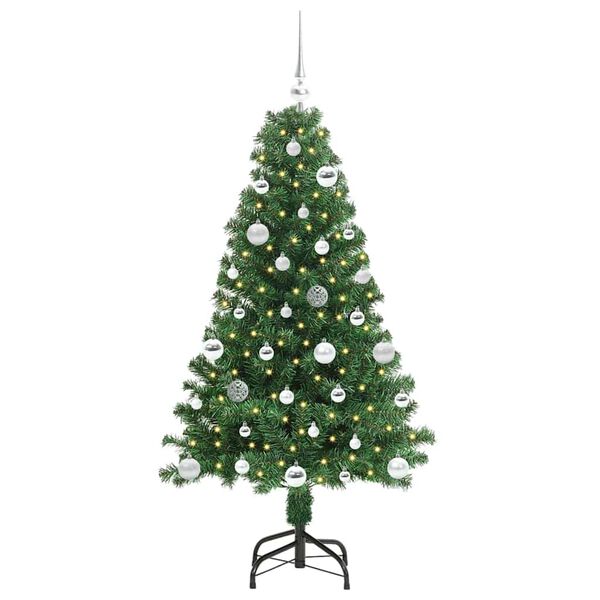 vidaXL &Aacute;rvore de Natal Artificial Verde 150 cm PVC, A&ccedil;o e Pl&aacute;stico
