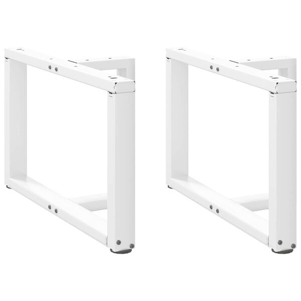 vidaXL P&eacute;s para mesa de centro em forma de T, 2 pe&ccedil;as, branco, 70x25x(42-43) cm, a&ccedil;o