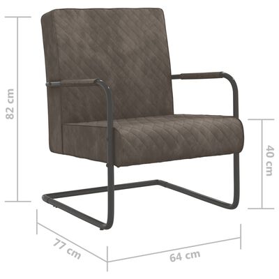 vidaXL Cadeira cantilever veludo cinzento-claro