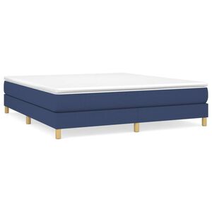 vidaXL Estrutura de cama com molas 180x200 cm tecido azul