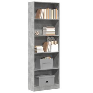 vidaXL Estante 60x24x176 cm derivados de madeira cinzento cimento