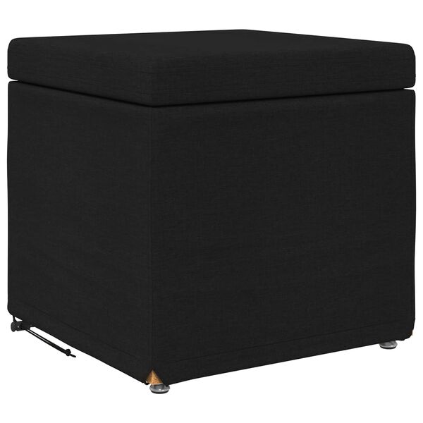 vidaXL Banqueta Preto 41 x 41 x 40 cm Tecido e Madeira Engenharia