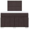vidaXL Cama boxspring com colch&atilde;o 120x190 cm tecido castanho-escuro