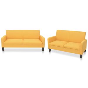 vidaXL Conjunto de sof&aacute;s 2 pcs tecido amarelo
