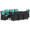 vidaXL Conjunto de Jantar para Jardim 9 pcs Preto Rattan Sint&eacute;tico