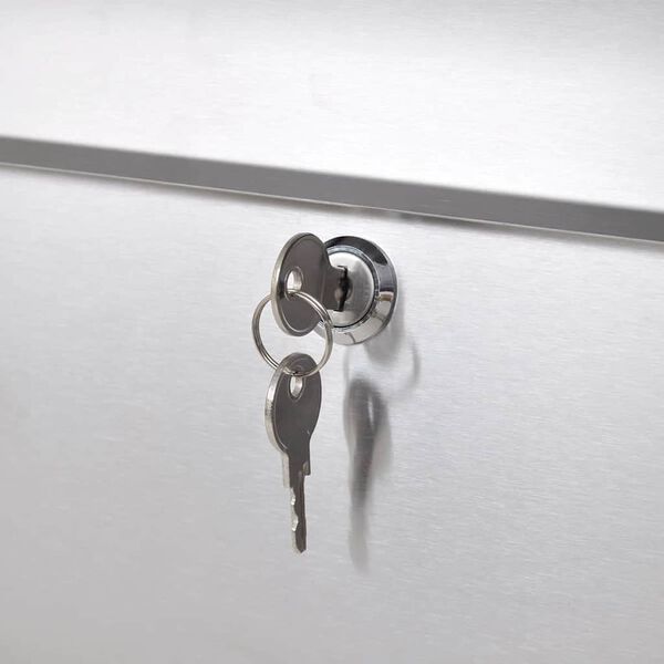 vidaXL Caixa de correio dupla em suporte a&ccedil;o inoxid&aacute;vel