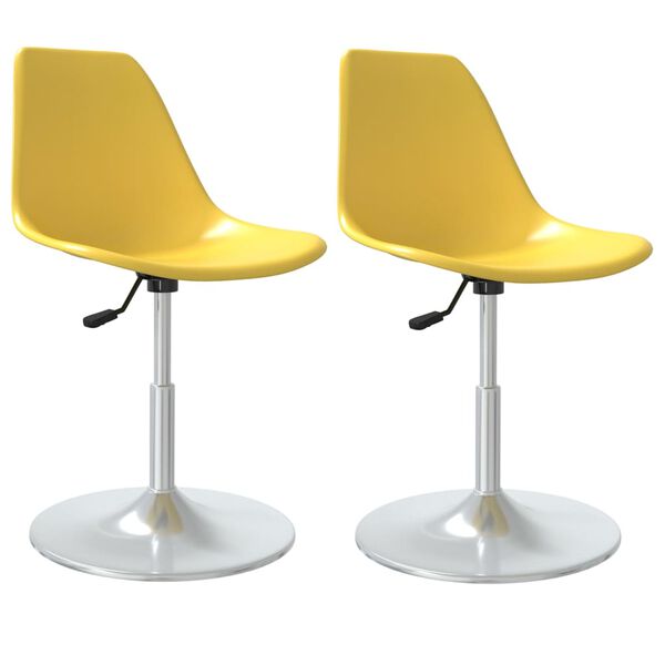 vidaXL Cadeiras de jantar girat&oacute;rias 2 pcs PP amarelo