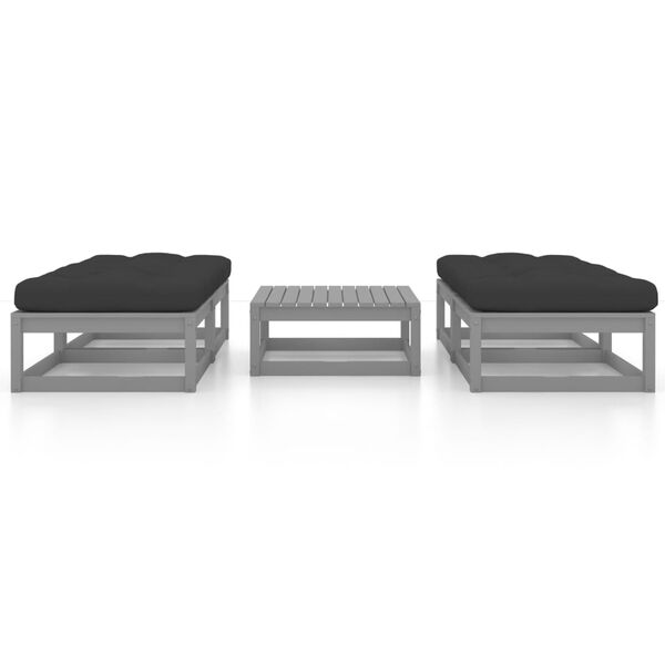 vidaXL 5 pcs conjunto lounge de jardim c/ almofad&otilde;es pinho maci&ccedil;o