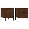 vidaXL Mesas de cabeceira 2 pcs derivados de madeira carvalho castanho