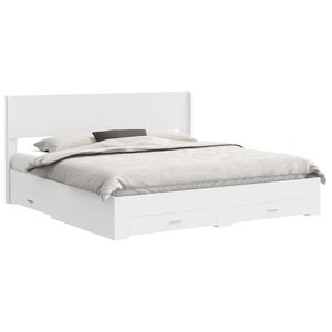 vidaXL Estrutura de Cama com Armazenamento e Cabeceira Branco