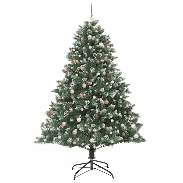 vidaXL &Aacute;rvore de Natal Artificial Verde 240 cm PVC, Pl&aacute;stico e A&ccedil;o