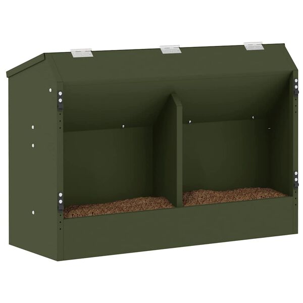 vidaXL Comedouro para Coelhos Verde Oliva 64.5 x 25.5 x 45.5 cm