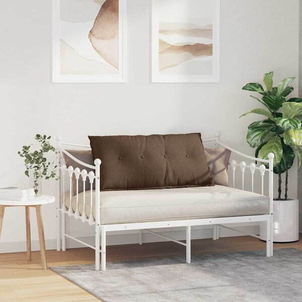 vidaXL Travesseiro para Costas Castanho 100 x 19 x 50 cm tecido