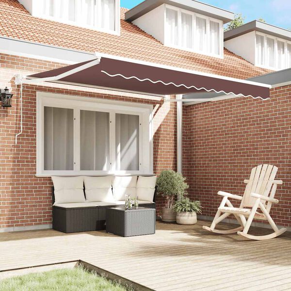 vidaXL Toldo retr&aacute;til autom&aacute;tico 300x250 cm castanho