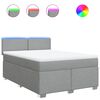 vidaXL Cama com molas/colch&atilde;o 160x200 cm tecido cinzento-claro