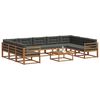 vidaXL Conjunto de Sof&aacute;s para Exterior 10 pcs Natural e Antracite