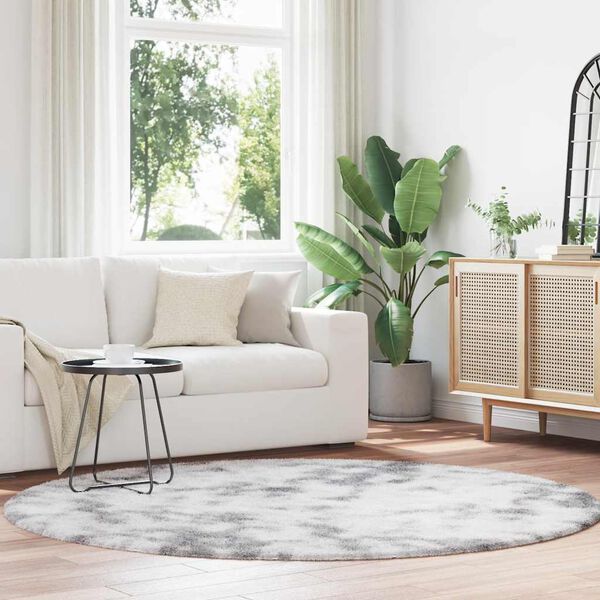 vidaXL Tapete shaggy de pelo alto NAVARRA 200x200cm cinzento prateado