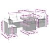 vidaXL 7 pcs conjunto sof&aacute;s p/ jardim c/ almofad&otilde;es vime PE cinzento