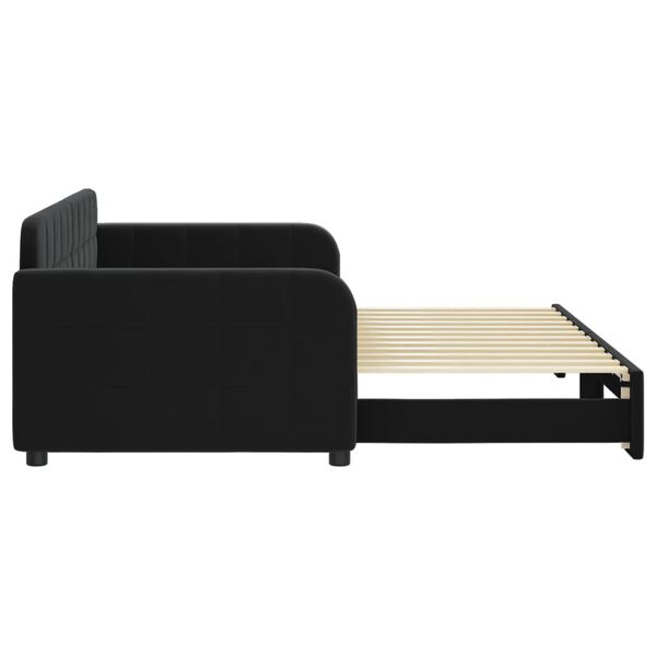 vidaXL Sof&aacute;-cama com gavet&atilde;o 90x200 cm veludo preto