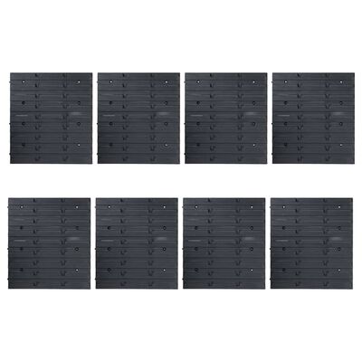 vidaXL 128 pcs Kit caixas arrumação com painéis de parede azul e preto