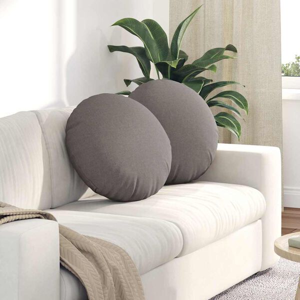 vidaXL Almofadas de Assento 2 pcs Cinzento-acastanhado &Oslash;50 x 19 cm