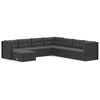 vidaXL 8 pcs conjunto lounge de jardim c/ almofad&otilde;es vime PE preto