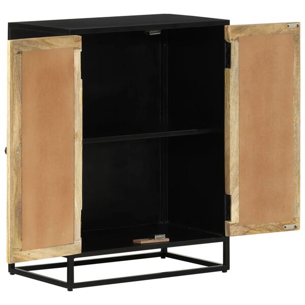 vidaXL Aparador com 2 portas 55x35x75 cm mangueira maci&ccedil;a/ferro