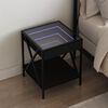 vidaXL Mesa de cabeceira com luzes LED Infinity 40x40x49 cm preto
