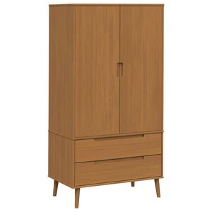 vidaXL Guarda-roupa MOLDE Caramelo 90 x 55 x 175 cm