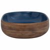 vidaXL Lavat&oacute;rio de bancada oval 59x40x14 cm cer&acirc;mica castanho e azul