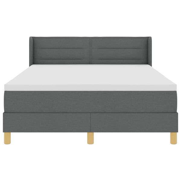 vidaXL Cama Box com colch&atilde;o Cinza Escuro 200 x 160 cm Poli&eacute;ster