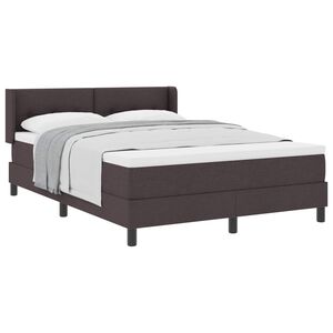 vidaXL Cama Box com colch&atilde;o Marrom Escuro 200 x 160 cm Poli&eacute;ster