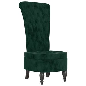 vidaXL Cadeir&atilde;o c/ encosto alto veludo verde-escuro design de bot&otilde;es