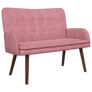 vidaXL Sof&aacute; para 2 Pessoas Rosa 115 x 61 x 87 cm Veludo