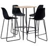 vidaXL 5 pcs conjunto de bar pl&aacute;stico preto