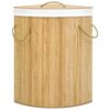 vidaXL Cesto de canto para roupa suja 60 L bambu