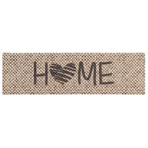 vidaXL Tapete de Cozinha Casa bege 150 x 45 cm 100% Poliamida Lav&aacute;vel