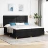 vidaXL Cama Box com colchão com cabeceira Preto 200 x 200 cm tecido
