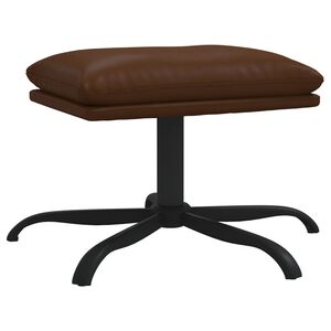 vidaXL Apoio de pés 45x29,5x36 cm couro artificial castanho brilhante