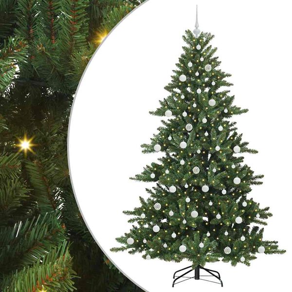vidaXL &Aacute;rvore de Natal Articulada Artificial Verde 210 cm PVC e A&ccedil;o