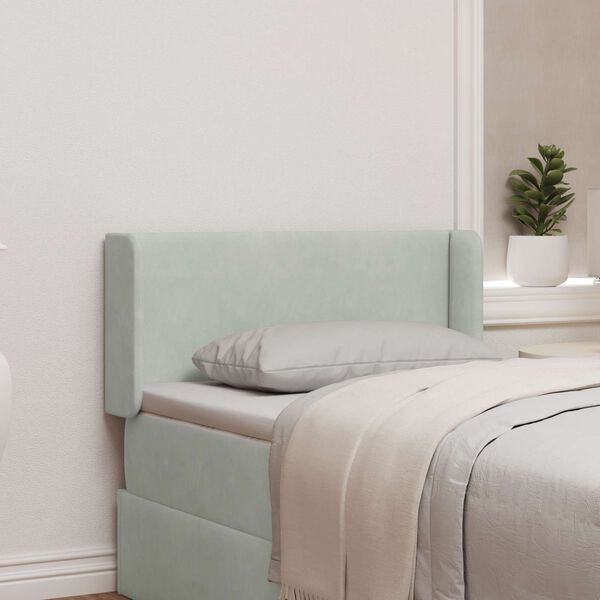 vidaXL Orelha de Cabeceira Cinzento-claro 40,5 x 40,5 x 4 cm Veludo