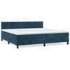vidaXL Cama com molas/colch&atilde;o 200x200 cm veludo azul-escuro