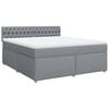 vidaXL Cama com molas/colch&atilde;o 180x200 cm tecido cinzento-claro