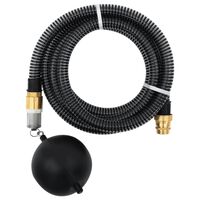 vidaXL Mangueira de sucção com conectores de latão 1,1" 3 m PVC preto