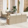 vidaXL Conjunto de Sof&aacute; de Jardim 6 pcs Bege Rattan Sint&eacute;tico