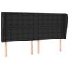 vidaXL Cabeceira de cama c/ abas couro artif. 203x23x118/128 cm preto